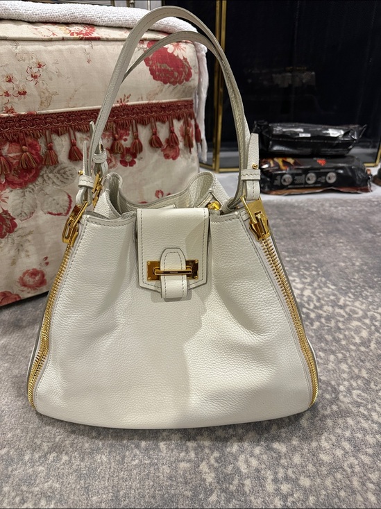 Tom Ford Handbags - TOM FORD WHITE SEDGEWICK BAG PEBBLE LEATHER